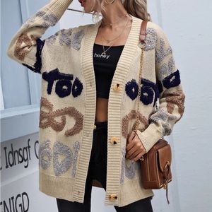 Letter pattern cardigan